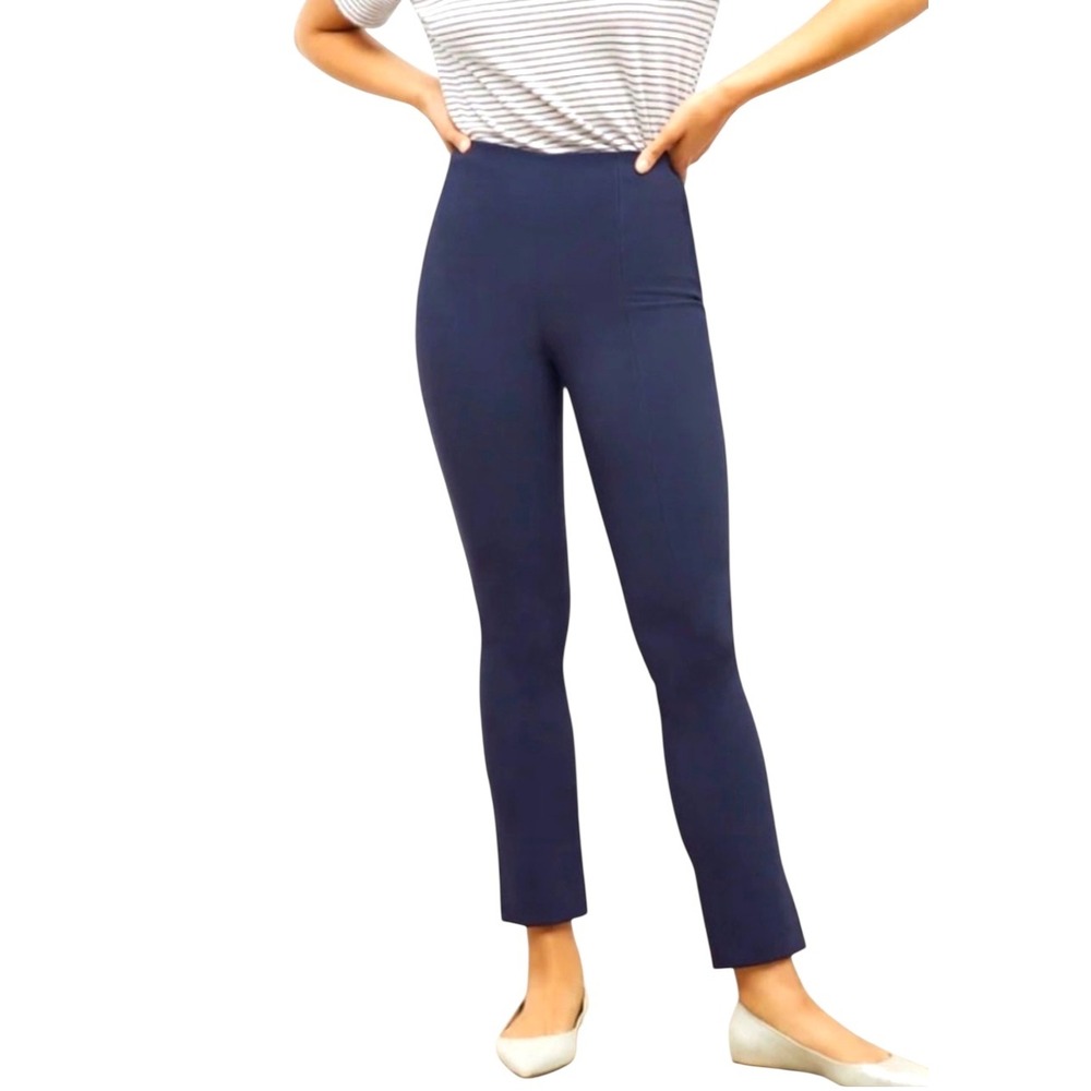 MM LaFleur Navy‎ Blue Foster High Rise Ponte Knit Slim Tapered Pants Size 4